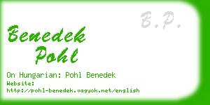 benedek pohl business card